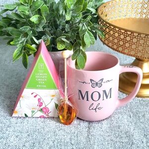Gift Bundle "Mom Life" Mug, Lemon Honey Green Teas, & Honey Stirrer